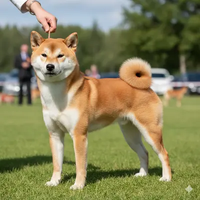 Example of urajiro on a red Shiba Inu